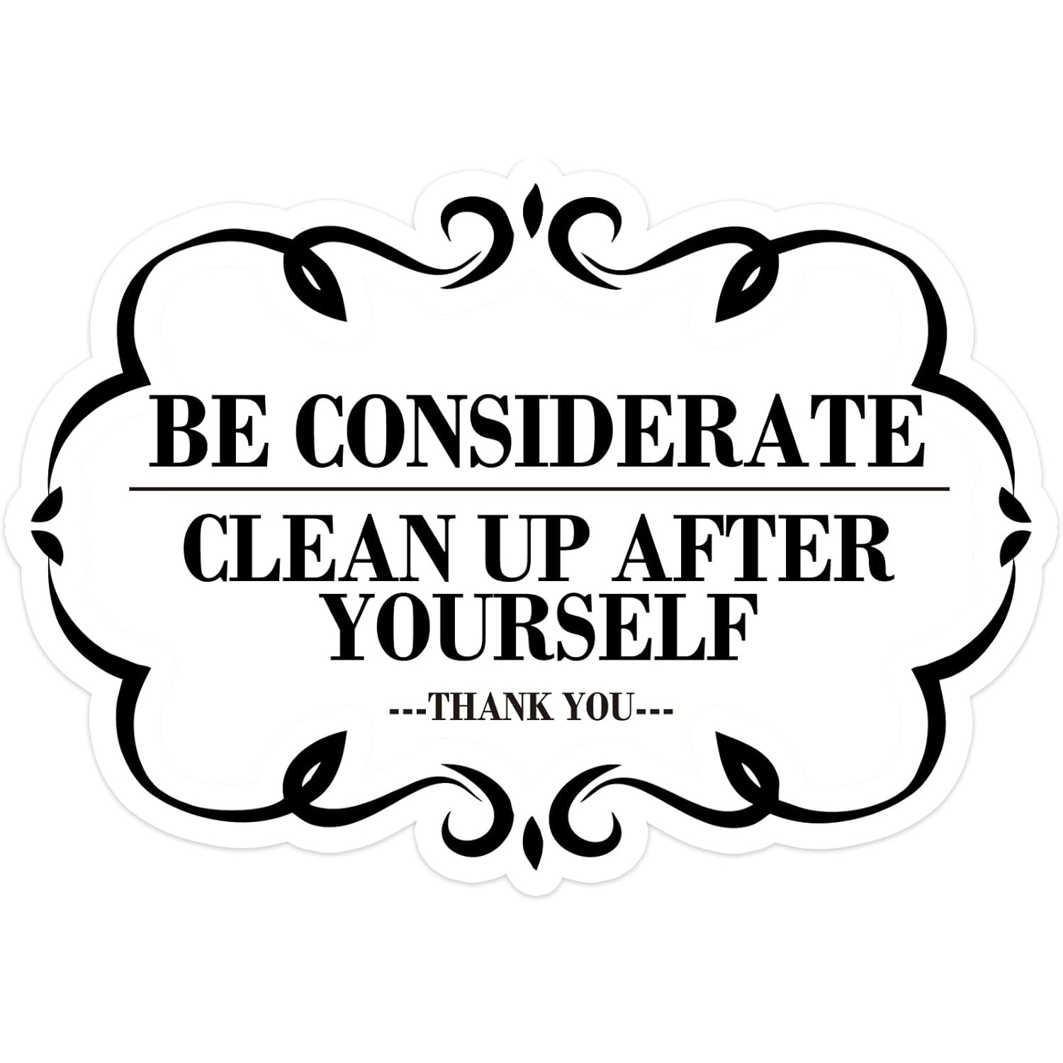 TEMU Be Considerate Clean Up After Yourself Sign Self-adhesive Please Keep This Area Clean For Bathroom And Kitchen, 7x10 Inches, 10pcs Per Pack
