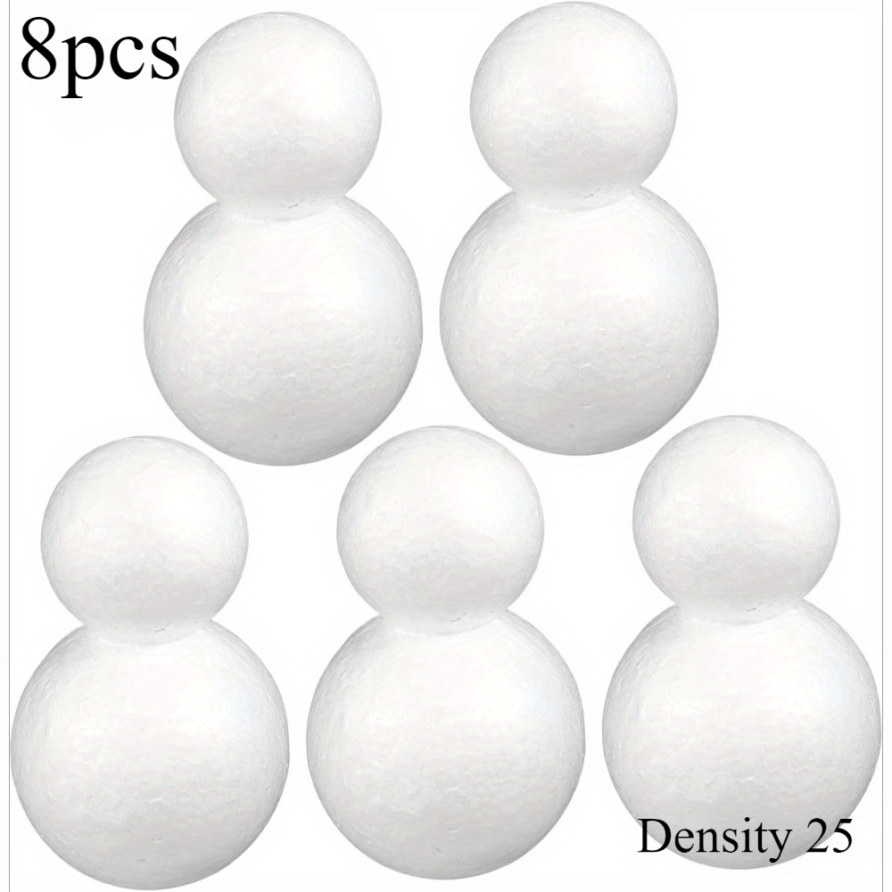 8pcs White Foam Snowman Crafts - Diy Christmas Tree Decorations, Hand-cut Blank Models For Painting & Holiday Ornaments, Snowflake Decorations