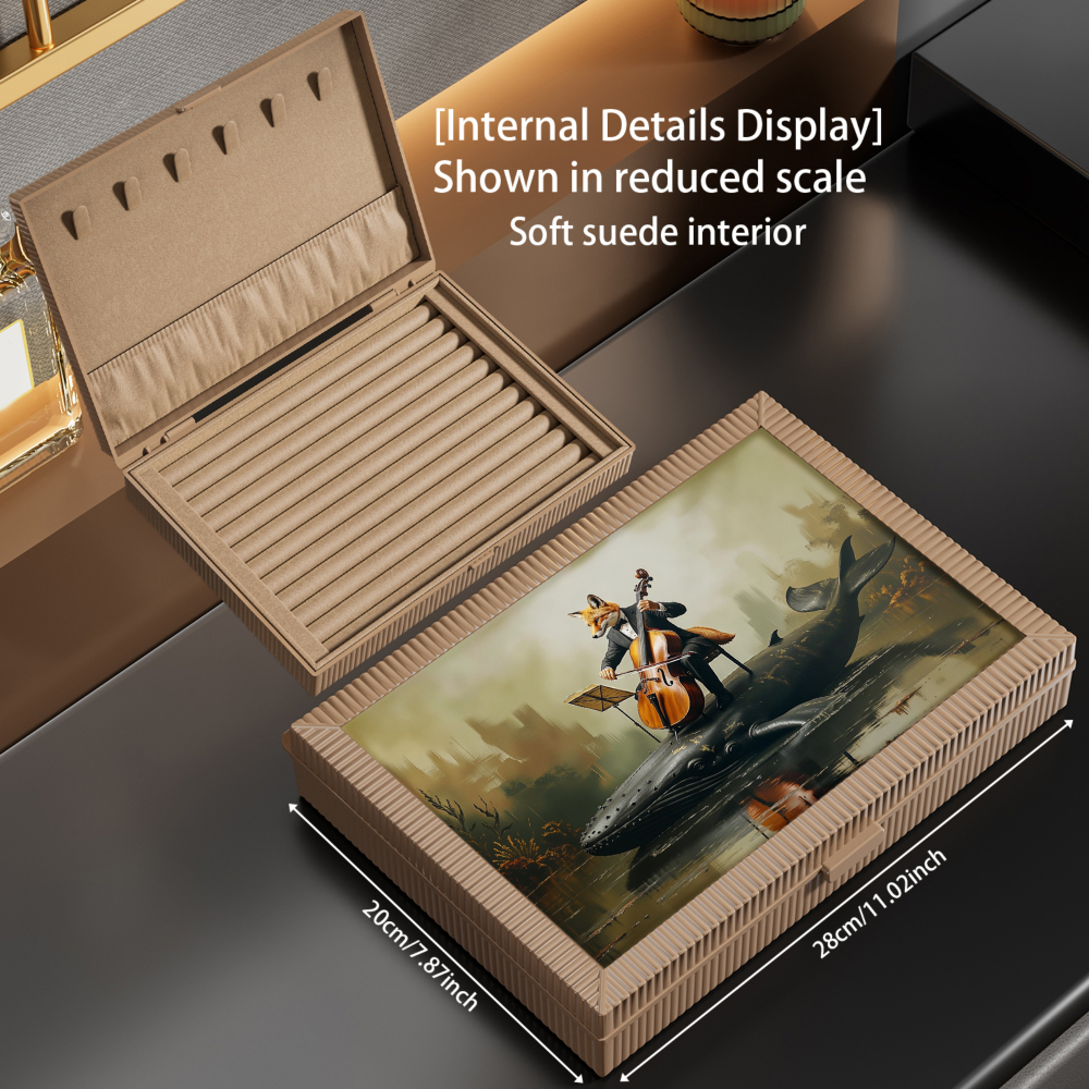 Duck Painting Pattern Velvet Jewelry Box