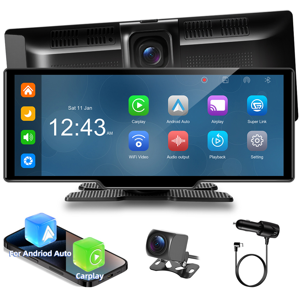 Image of 4k-10.26-inch Auto Support Wifi Video Rearview Camera Included Built-in Front Camera Supports Dvr Dual Recording Front And Rear Dvr 4k For Cars Trucks Van Support Rear Camera With