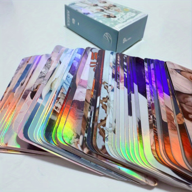 60pcs SKZ Holographic Photo Cards Set - K-Pop LOMO Collectible Cards, Vibrant Iridescent Designs, Fan Gift, Scrapbook Decor, Idol Merchandise, for Fans, Scrapbookin