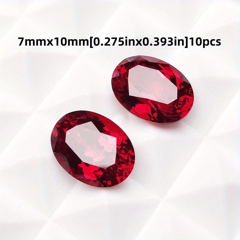 10pcs Pigeon Blood Round Lab Grown Ruby Loose For Making Supplies