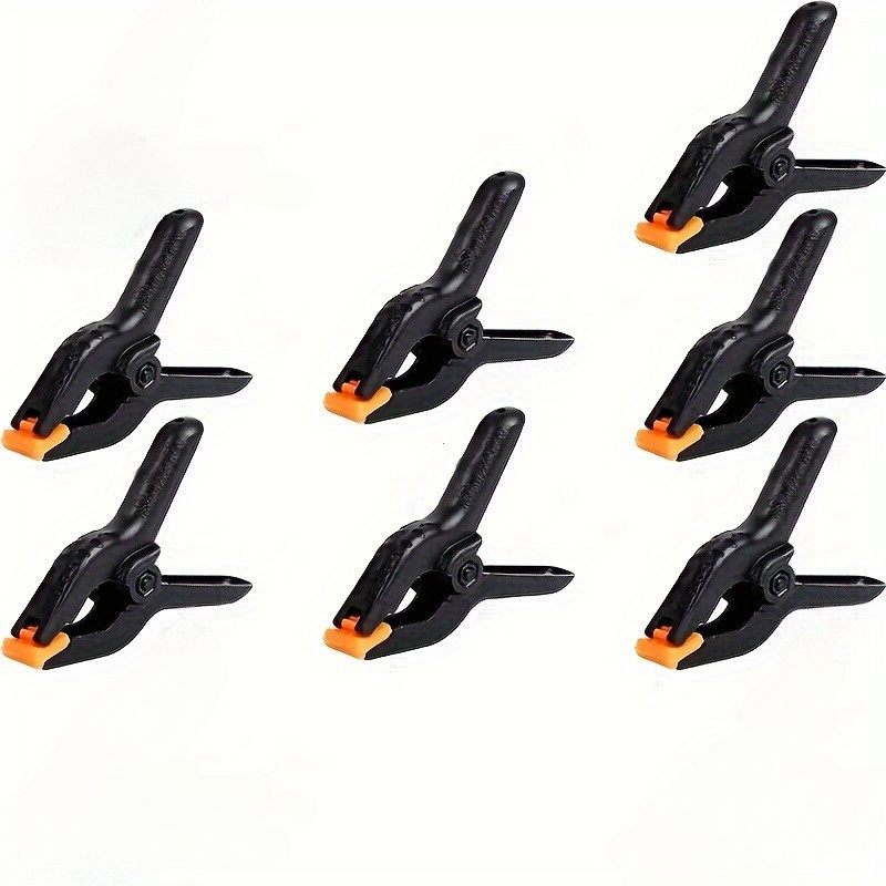 TEMU 7pcs 2-inch Spring Clamps, Plastic And Nylon Fixtures, Woodworking Tools, Professional Photography Clamps With Anti-slip Pads, Made Of Durable