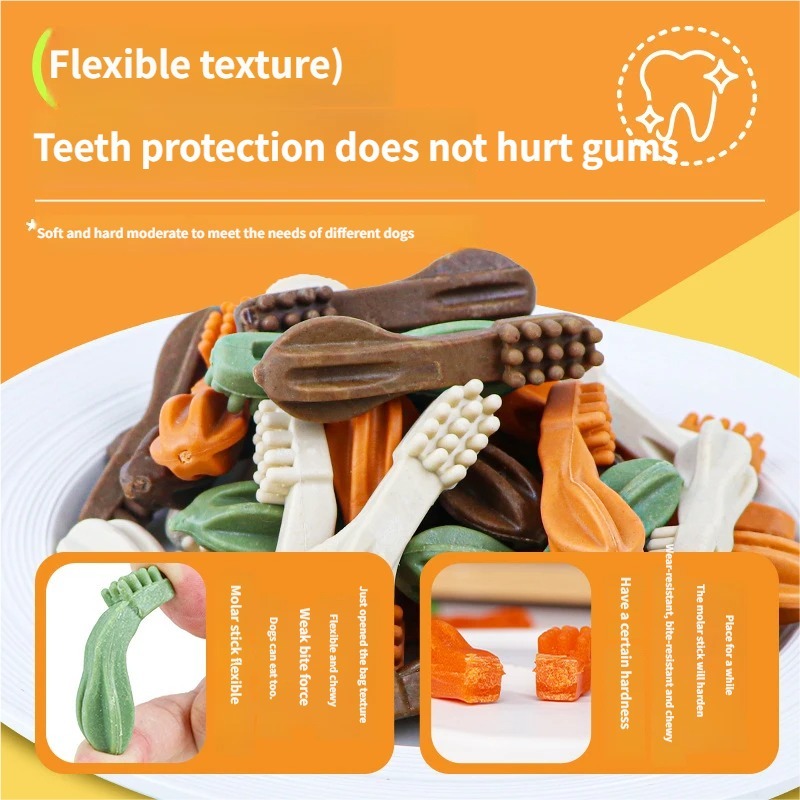 two packs of valuable teeth grinding cleaning and durable diverse flavors beef green tea chicken   food for pets universal for cats and dogs reward training Product details 3