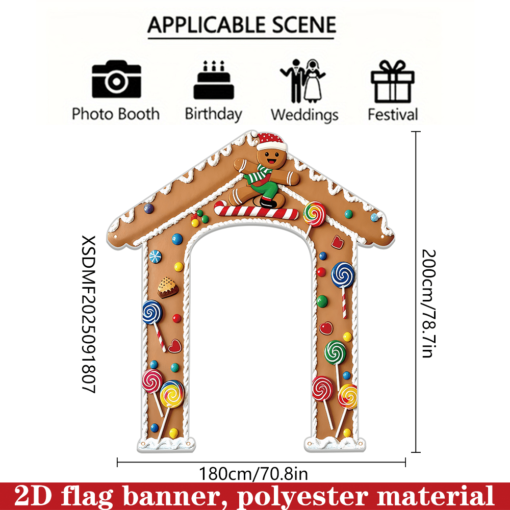 TEMU Bannière 2D Plate, 2D Plate - 2D Plate, 2D Plate - Bannière de Drapeau 2D, 1pc, Bannière de Décoration de Fête de Noël, 180Cm X 200Cm/70.8In X