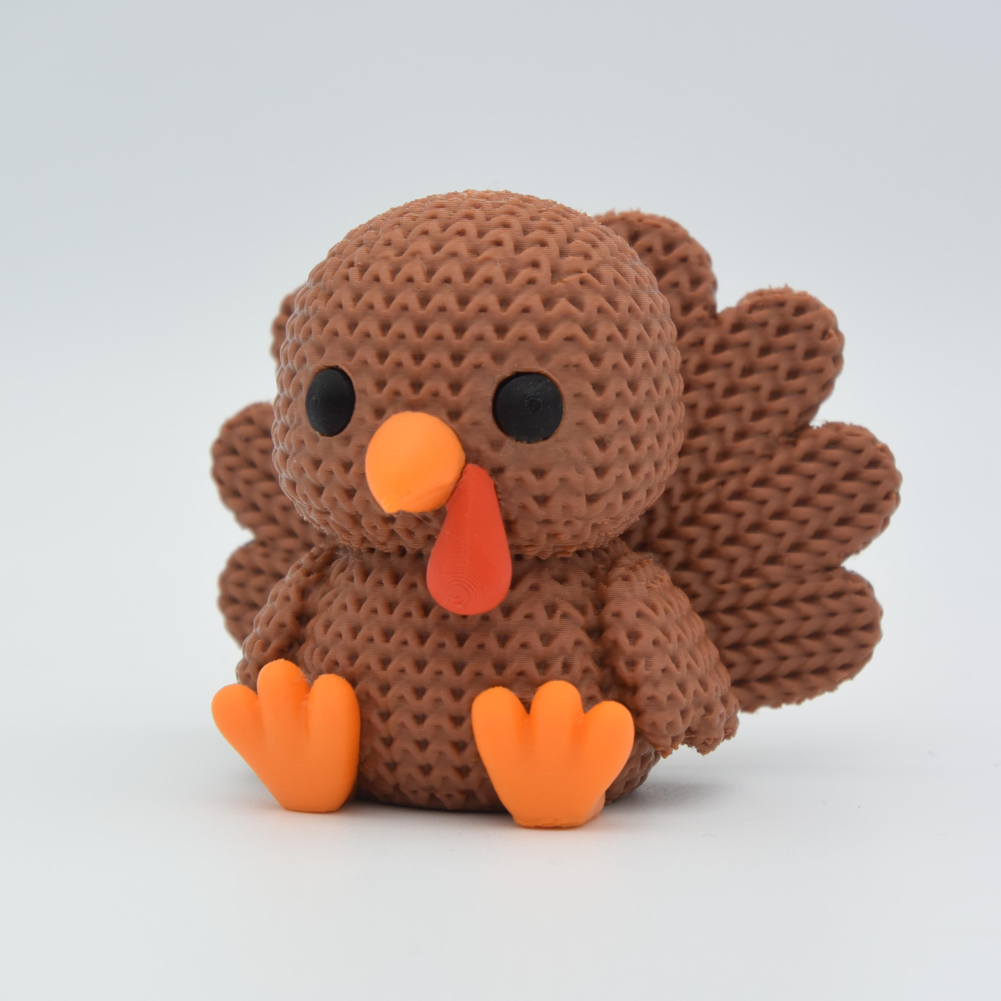 TEMU 3d Printed Crochet Style Turkey Figurine | Cute Desktop Decor, Perfect For Valentine's Day, 's Day, Easter, , Father's Day, Day & Thanksgiving