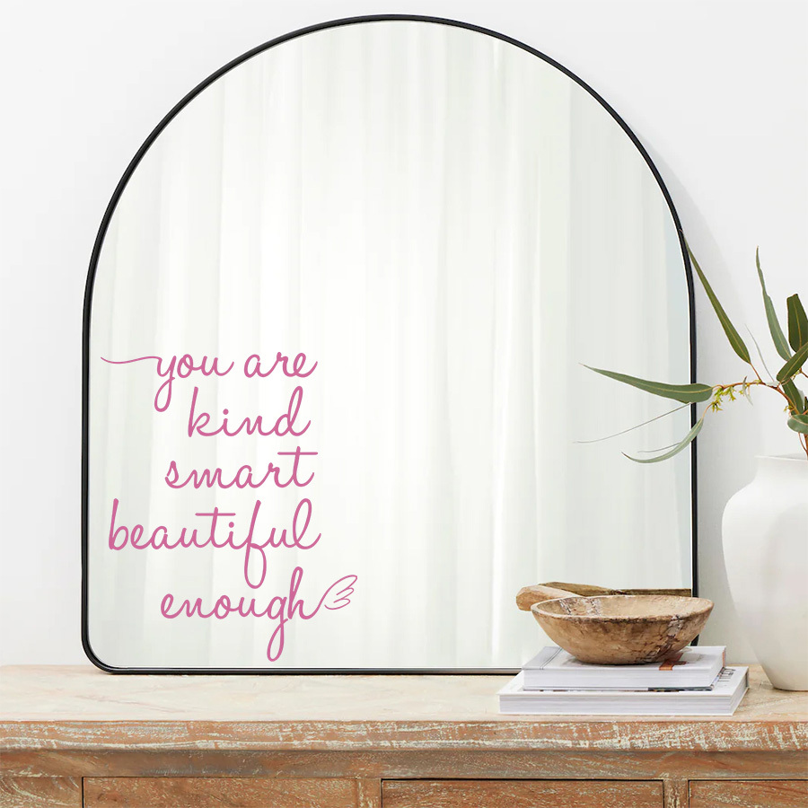 Inspirational Quotes Mirror Stickers, Removable Peel and Stick Decal
