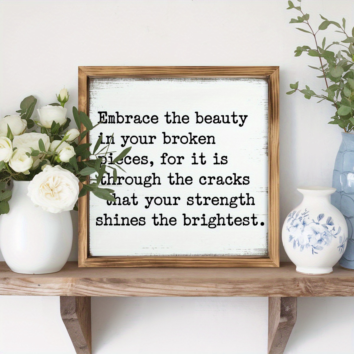 TEMU 1pc Classic Wooden Wall Art Sign - In Your - Inspirational Quote Rustic Frame - Farmhouse Decor For Home, Kitchen, Bedroom, Bathroom, Office -