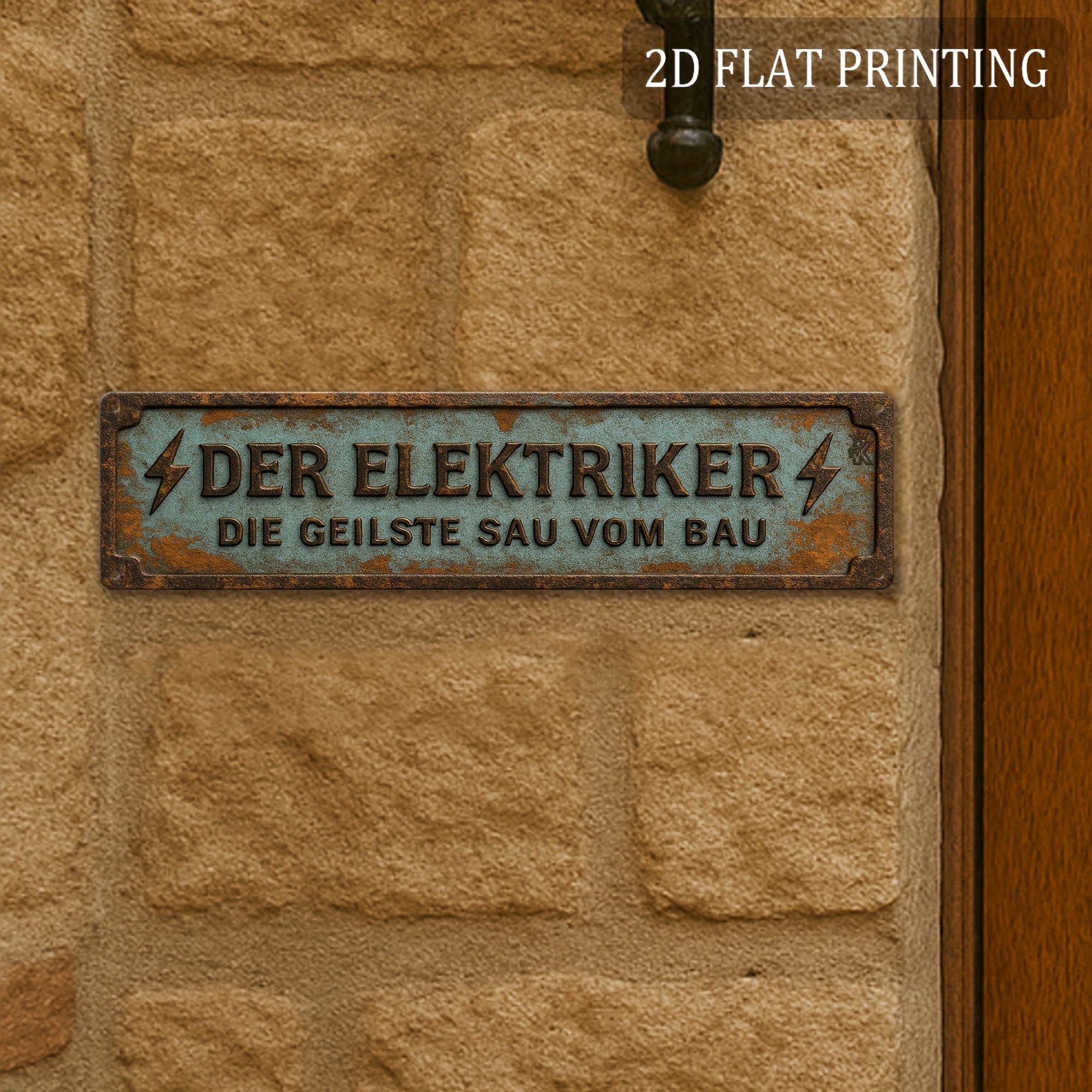 TEMU 2D Flach - Geeignet für 4 Jahreszeiten Geschenk 2D Flach Bedrucktes Schild, Der Inhalt Ist "Elektriker Sind Die Coolesten Leute Auf Dieser