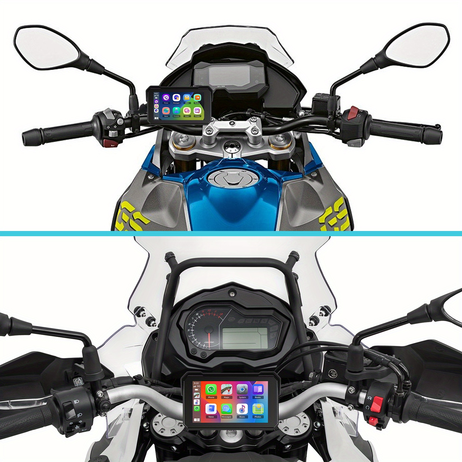 Pantalla Táctil Para Moto 5 Pulgadas - Android Auto Y CarPlay Inalámbrico - Resistente Agua