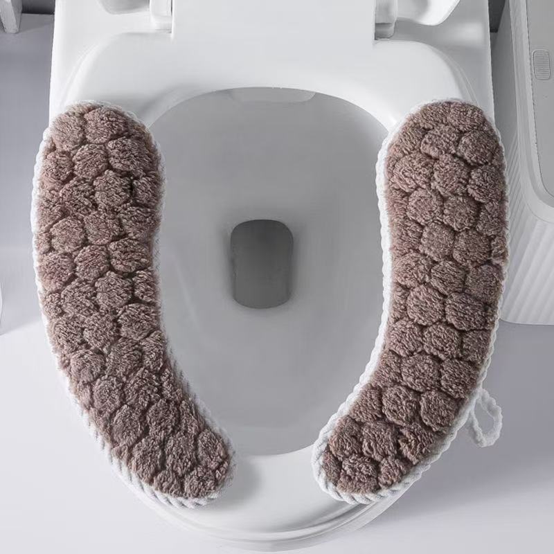 1 Pair Of Toilet Seat Cushions (36 X 10cm/14.17 X 3.94 Inches) - Adhesive, Washable, Non Slip Toilet Seat Cushions Suitable For Home Bathrooms, In (pink, Blue, Green, Brown)