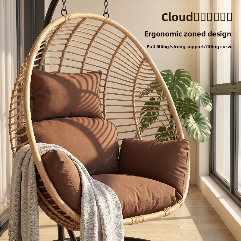 [Hanging Basket Cushion] Ergonomic High-Rebound Filling Hanging Basket Cushion, Cloud-Like Enveloping Feel, Thick and Plump, Specialized Seat Cushion for Hanging Chairs, Hanging Basket Not Included