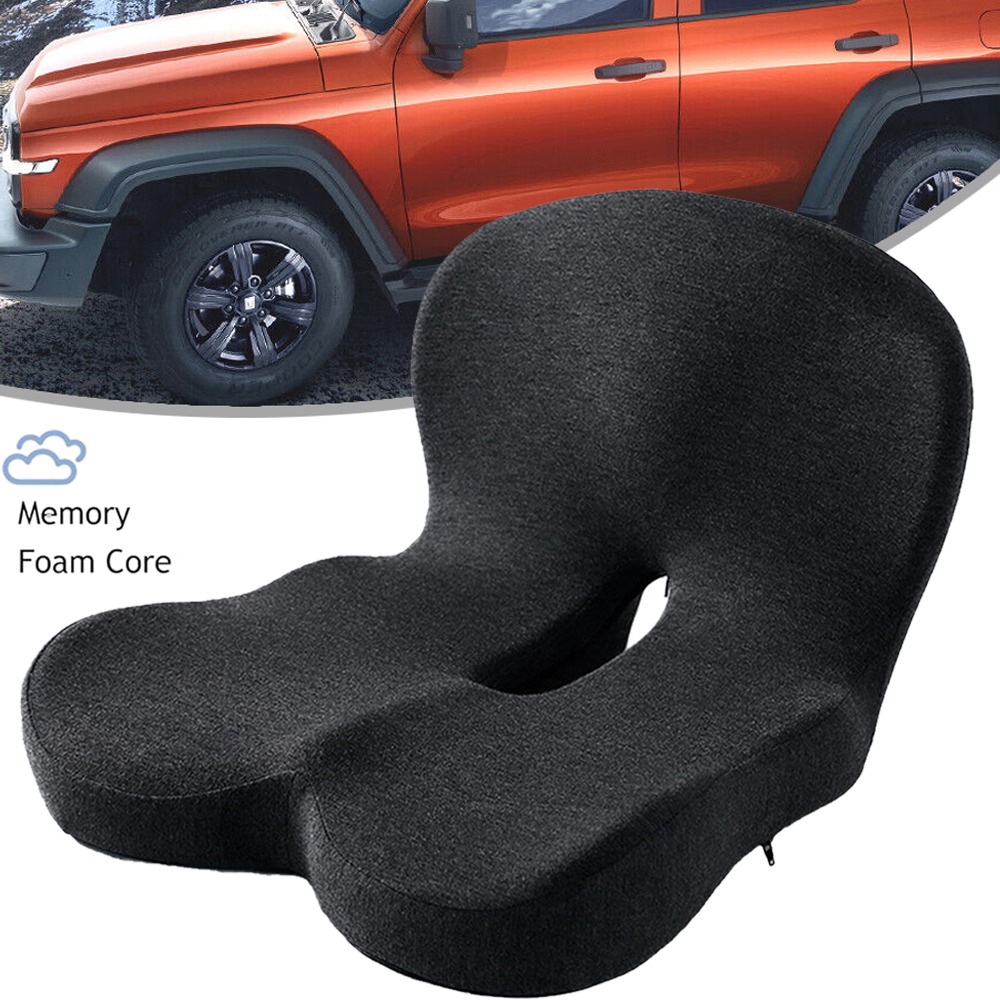 Memory Foam Seat Pad, L-shaped Integrated Cushions, Breathable Design Suitable For Car, Office, And Home (dark Gray)