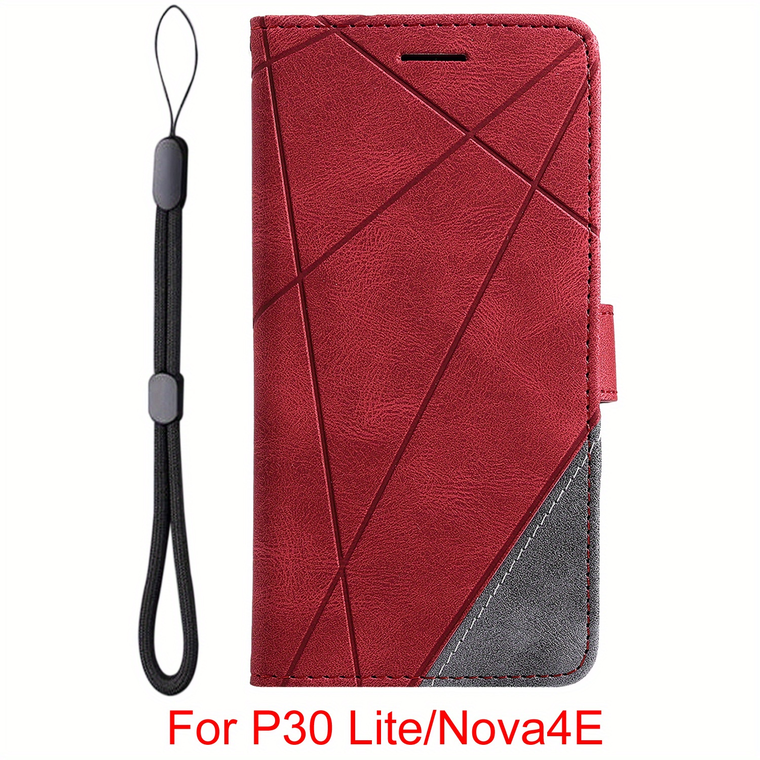 Schutzhülle Für Huawei P30 Lite | PU-Leder Flip Case Mit Magnetverschluss | Weinrot | Inkl. Kartenfächer