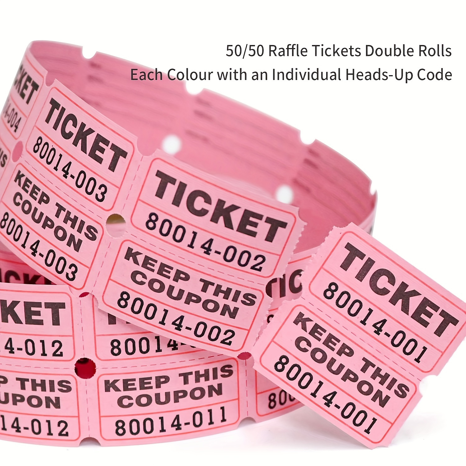 1000枚のゲーム抽選券 開催イベントチケット 両面抽選紙（赤/緑/青