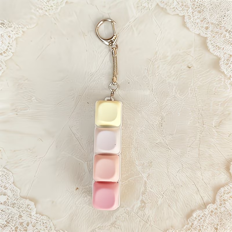 TEMU Single-line 4-button Stress-relief Keychain Pendant, A Small Gift For