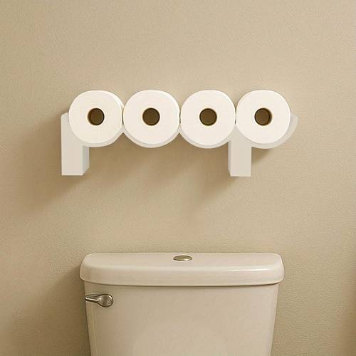 3d printed toilet paper holder whimsical design holds 10 rolls no drill or screw bathroom gift decor