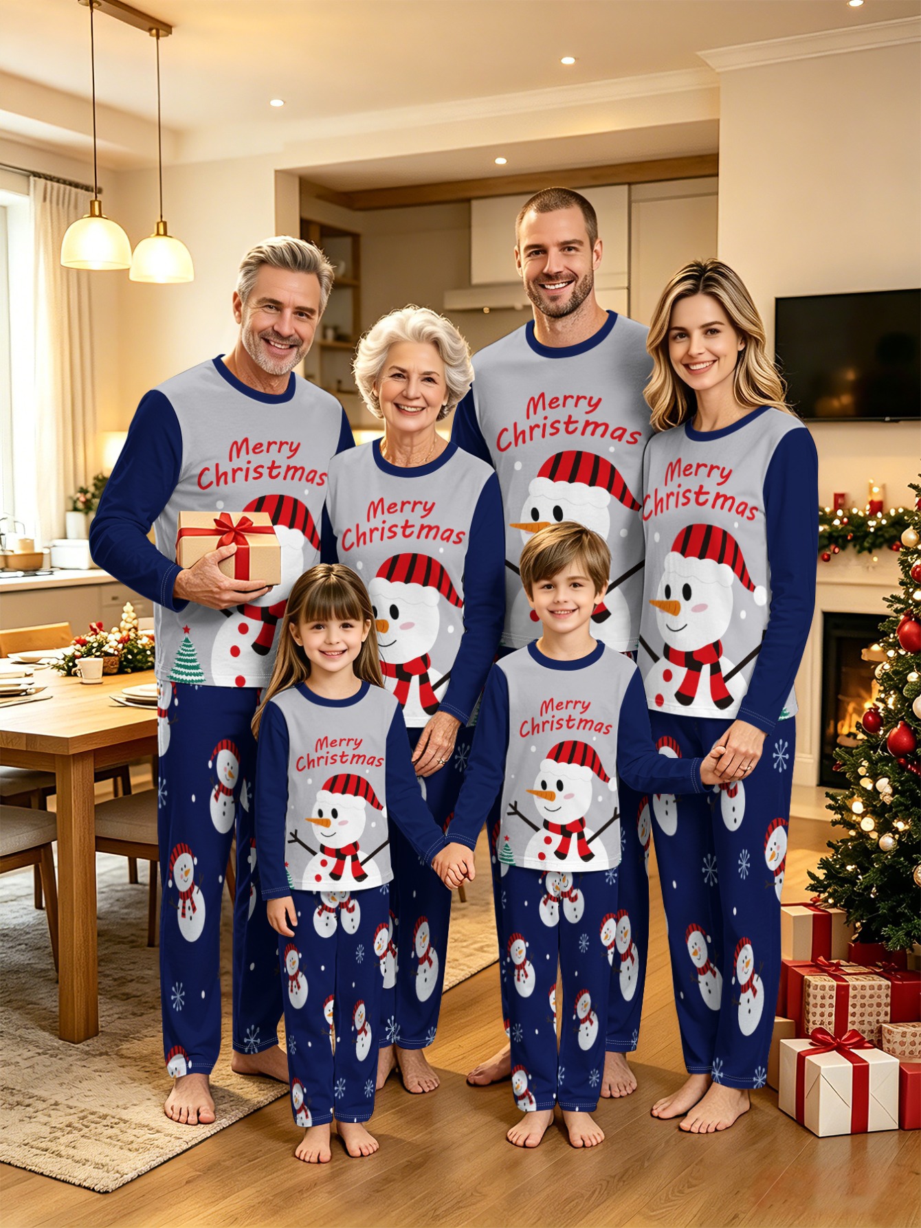 Family Matching Pajama Set Christmas Long