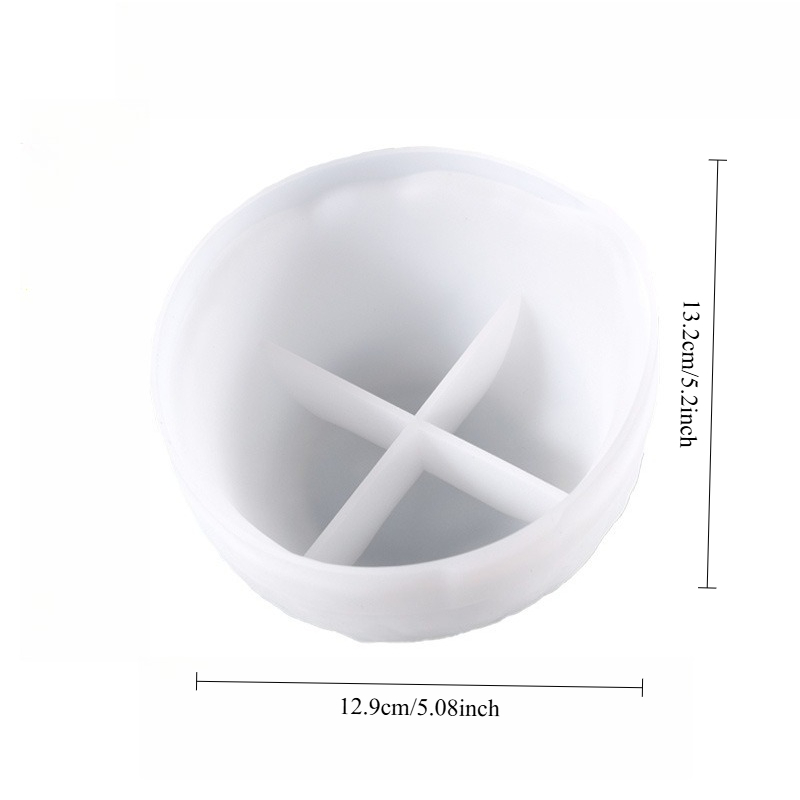 TEMU 1pc 1-cavity Silicone Mold Suitable For Wax & Resin Casting - Irregular Bowl Shape With -themed Flexible Mold For Diy Crafts, Homemade Storage