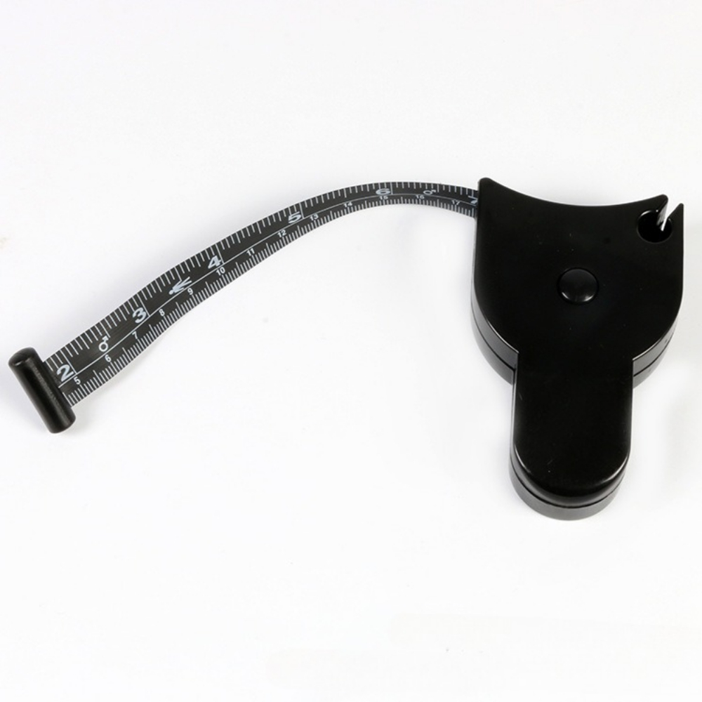 Image of 1pc Portable Metric Imperial Arm Waist Hip Leg Measurement Tape Measure, 1.5m (60inch) Black Plastic Automatic Telescopic Tape Measure, Baby Arm Leg Body Measurement