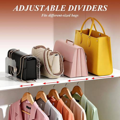 handtassenverdeler opbergset 1 /set, verstelbare vakken organizer , handtassenorganizer tasstandaard, plankverdeler voor boeken, clutch, draagtassen, staande plank