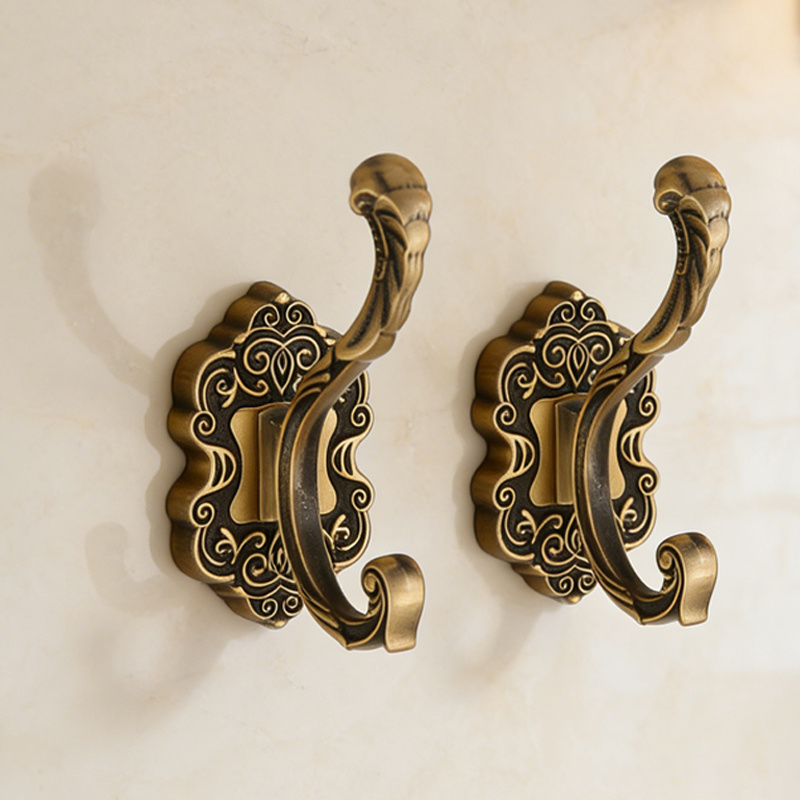 TEMU 2pcs Nordic Luxury No-drill Door Hooks | Heavy Duty Wall Hooks For Bathroom, Bedroom & Hallway - Holds Towels, Robes, Hats, Bags, Keys - Sleek