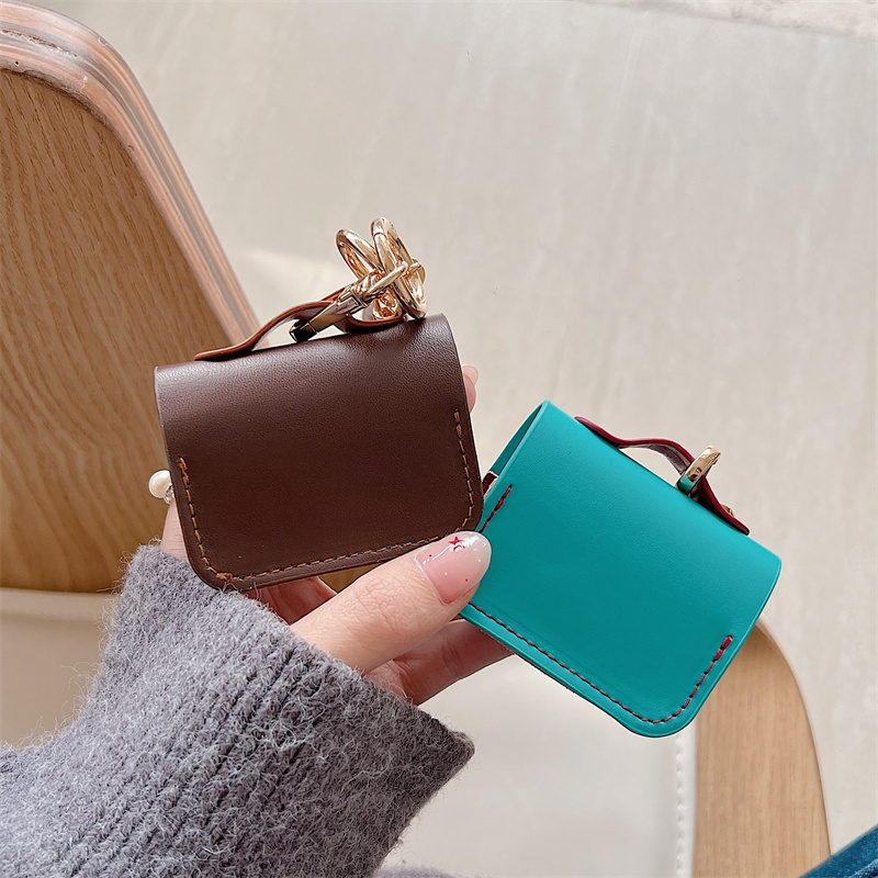 Korean Color-Blocking Backpack Is Suitable for Airpods Pro2/3 Protective Case with Lanyard Suitable for Earphone Shell Second And Third Generation Niche for Airpods 4 Protective Case