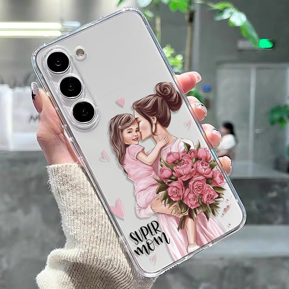 TEMU Phone Case: Happy Mother's Day Mom And Daughter Warm Family Phone Case For Galaxy S25/s24/s23/s22/s21 /s23+/s23 Fe/s22+/s21+/s21 Fe/note 10/note
