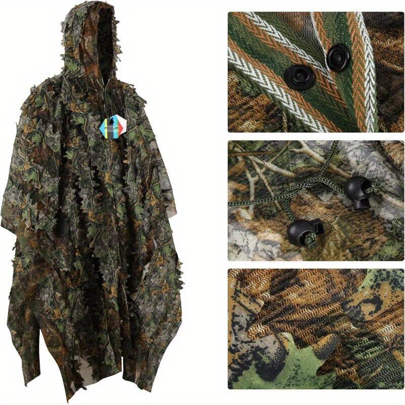 Combinaison de camouflage 3D feuilles, poncho de chasse et d