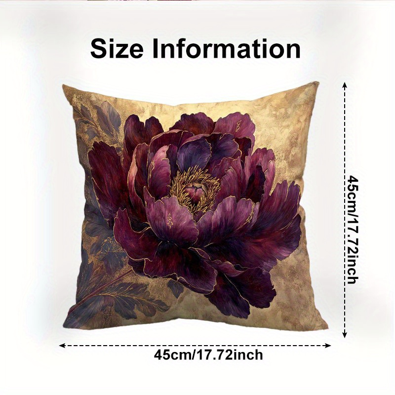 TEMU 2 housses de coussin fleur de - Imprimé - avec fermeture éclair, lavable en machine, housse décorative pour canapé/lit/extérieur, impression 2D,