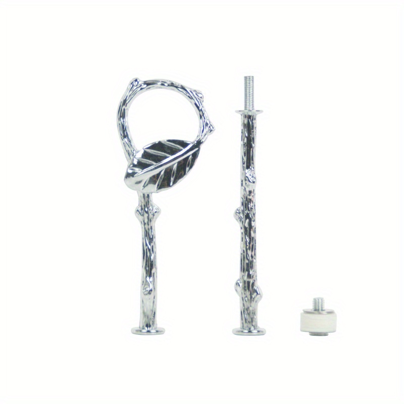 TEMU Alloy Multi-tier Leaf-shaped Heavy Metal Stand Holder Fruit Plate Stand Fitting Hardware Rod For Party And Wedding Making Resin Platter Serving