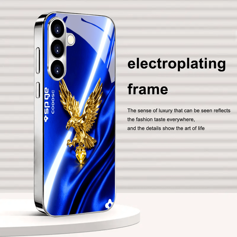 TEMU Phone Case: [2d Flat] Golden Eagle Ornament Phone Case Suitable For A56 A55 A16 A36 A26 S25 A15 A54 S24fe A34 S24 A35 S25ultra, Anniversary,