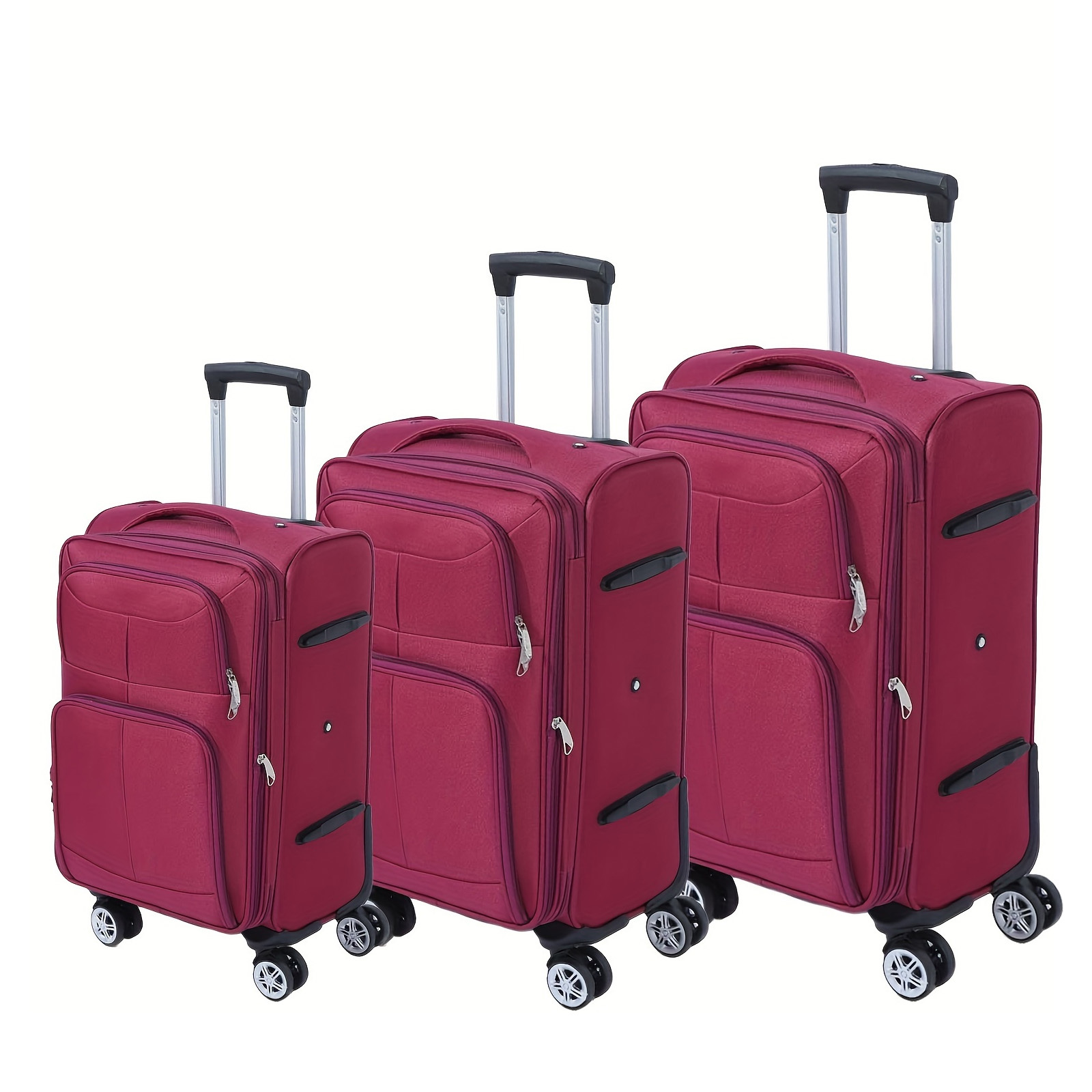 Twill Oxford Cloth 3pcs Luggage Set (20/ 24/ 28") - 20% Expandable, 360° Spinner Wheels | Retro-, Lightweight, Durable & Scratch-resistant | 20" Carry-on Approved