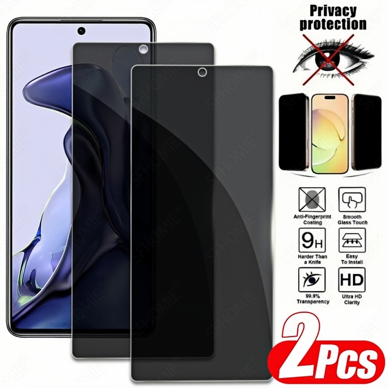 TEMU 2 Pack 30° Privacy Tempered Glass Screen Protector Suitable For Xiaomi Suitable For Redmi 10 10c 12 12c 13 13c 14c Note 12 13 14 15 Pro Pro+ 4g