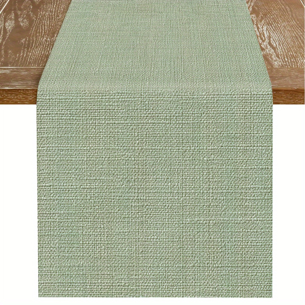 TEMU 1pc Classic High-end Light Green Textured Design Table Runner - 33x90cm, 33x183cm, 40x140cm, Natural Minimalist Style Decorative Table Runner,