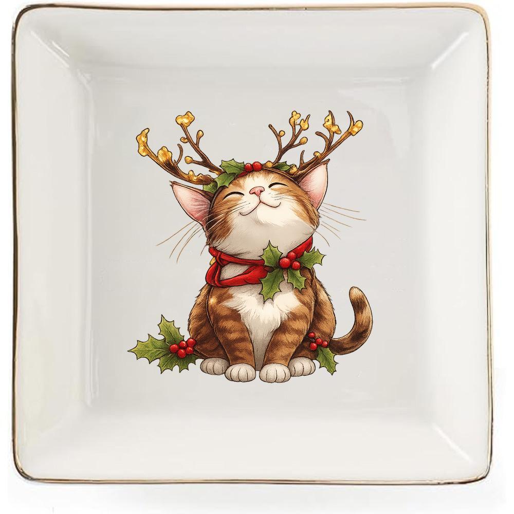 TEMU Vassoio Decorativo Natale: Vassoio Decorativo in Ceramica per Gioielli - Decorazioni Esterne per la Casa, Regali Ideali per , Piccolo Organizer