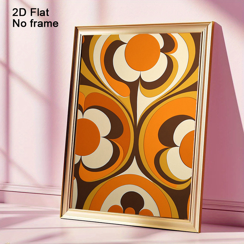 TEMU Affiche 2D Plate, 2D Plate, 1 Pièce 2D Plate Cadre, Motif Rétro Années 70 _ Décoration Murale Hippie Rétro _ Cadeau Hippie _ Décoration