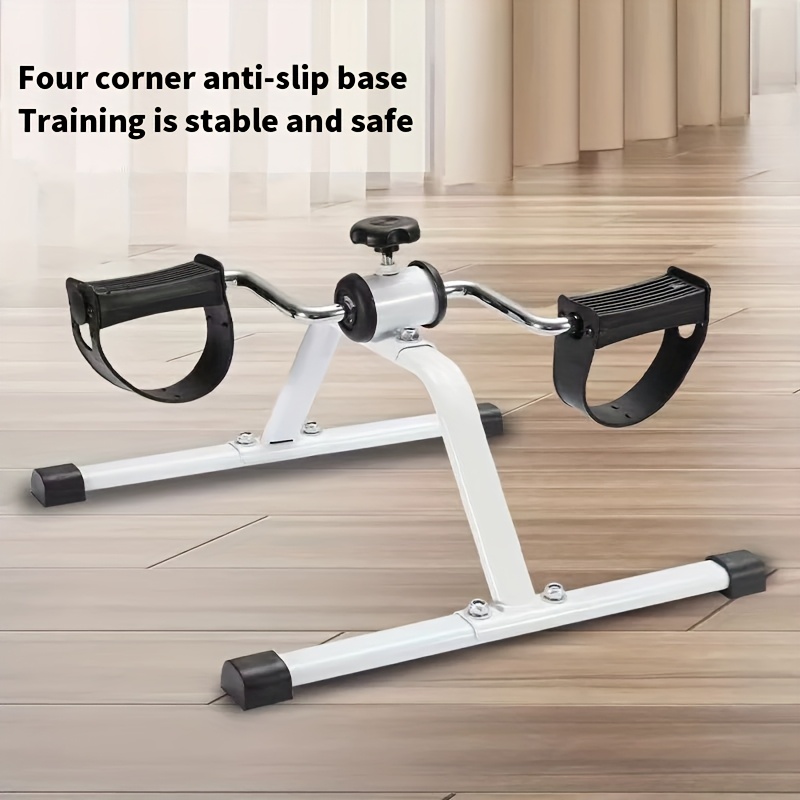 White Pedal Exercise Bike for Home Workouts and Rehabilitation - Foot Pedal Design, No Power Needed, Durable Pedals, Ideal for Adult Leg Exercise and Elderly Recovery