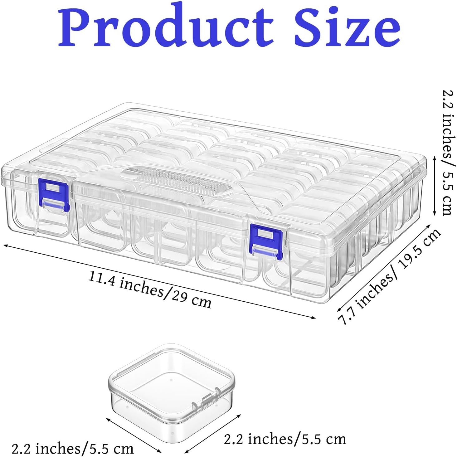 TEMU 45pcs Bead Organizer Box Small Bead Organizers And Storage Plastic Cases Small Clear Storage Boxes With Hinged Lid Large Travel Craft Case For