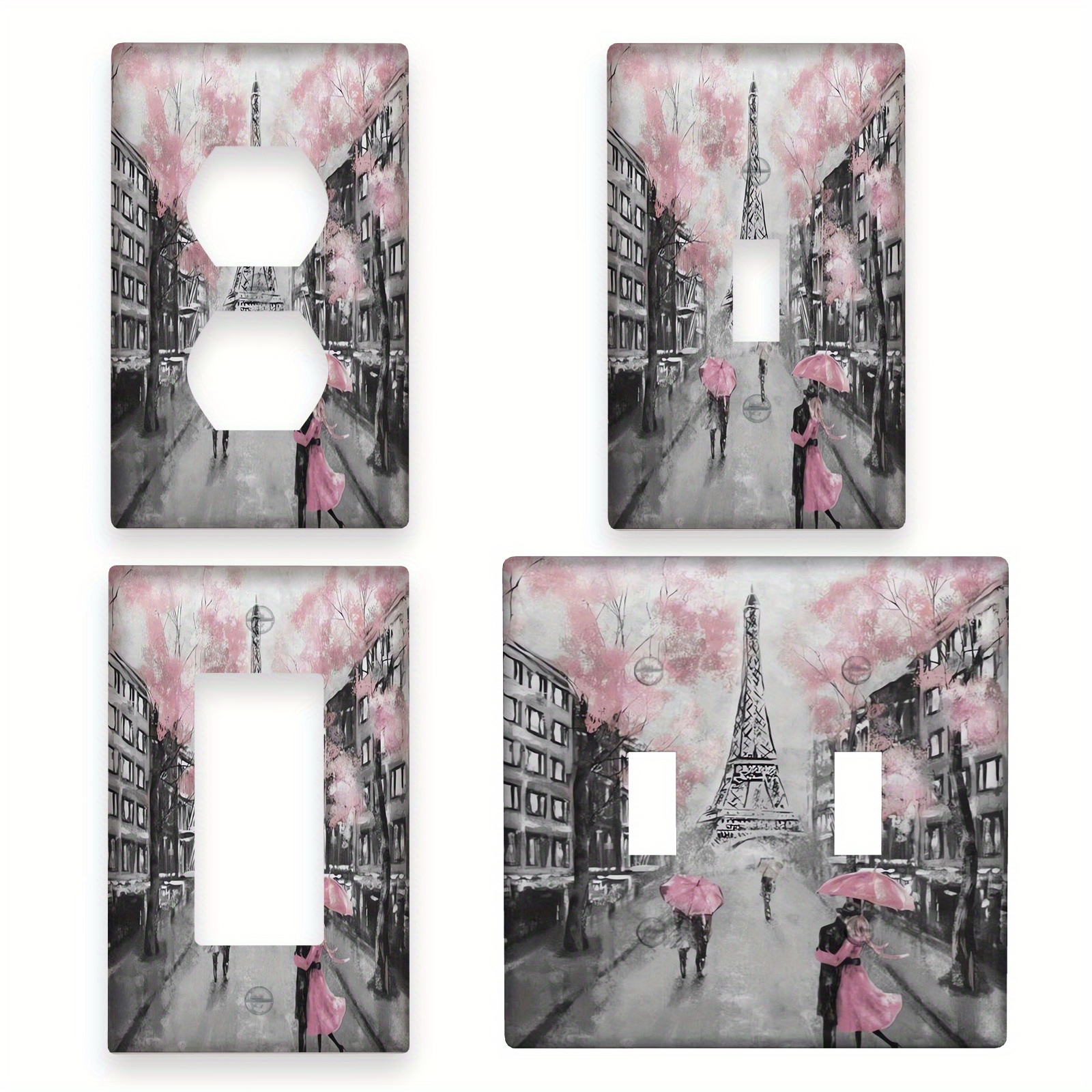 

1pc Paris Decorative Light Switch Cover, French Scenery Wall Plate For Home & Outdoor, No Electricity Or Battery Needed, Easy To Clean, Design - Ideal For Bedroom, Kitchen, Bathroom Decor