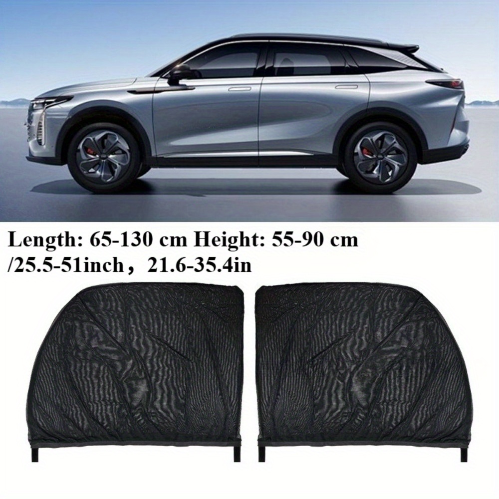 2 Pack Car Window Shades, 2 Pack Side Car Window Sun Shades For Camping, Uv Protection Breathable Mesh Window Covers, Window Screen For Car, Truck, Suv, Protect Privacy For Family (39.8"x18.9")
