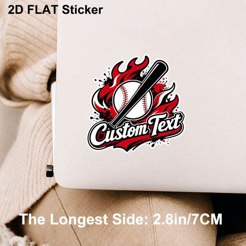 Temu – TEMU 2.7inch Personalized Baseball Bat Car Sticker, For Tumblers Helmets Coolers Walls Bumpers Motorcycles Mugs Cars, Vinyl Decal, Custom Laptop