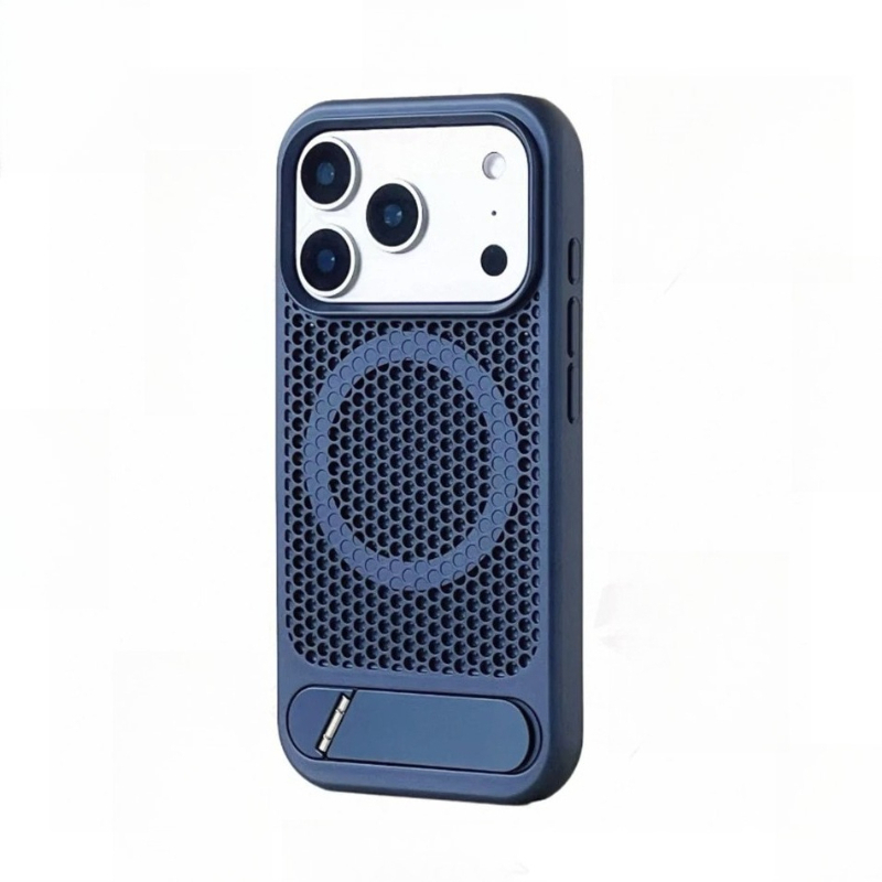 TEMU Coque de téléphone : Bumper antichoc magnétique avec support de dissipation de chaleur pour iPhone 17 Pro 16 15 14 13 12, housse respirante pour