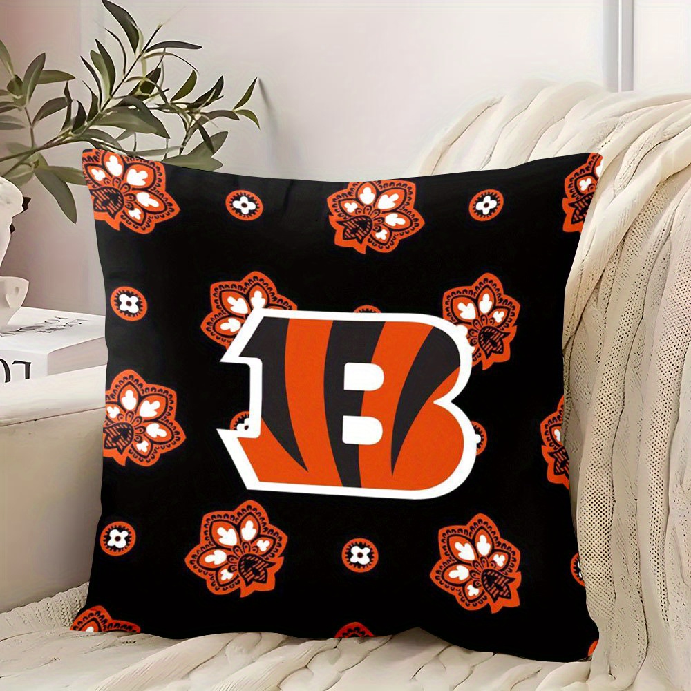 1pc  -like   football decor cushion cover - zipper closure, 45.72x45.72 cm - for living room, game day decor, birthday gifts - pillow insert not included - home decor accent, cute room decor, bedroom accent, contemporary pillowcase,   design 0
