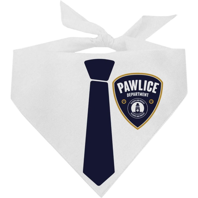 TEMU 1-Pack 24.8 X 11 Pouces Bandana pour Chien de Police | Costume de Halloween Professionnel, Thème Parade Fête, Style Blanc Assorti Halloween,