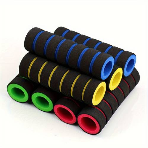 1 par de empuñaduras de manillar cómodas y antideslizantes, aptas para bicicletas y motocicletas - cómodas, y duraderas, diseño a rayas multicolor para mayor control y estilo