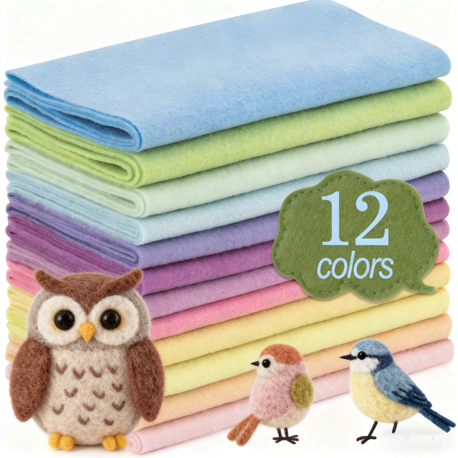 E-shop 12 Rollen (Blätter) Weicher Filzstoff - Vorgeschnitten 8"x35" Breite 1,4mm Dicke Filz geeignet für DIY-Basteln, Nähen, Patchwork, Quilten,