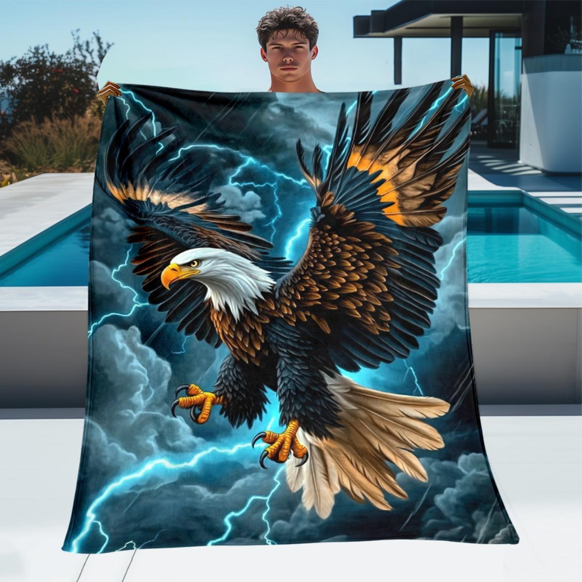 TEMU Couverture 1 pièce à imprimé - Plaid léger en flanelle adapté pour canapé, lit, camping et extérieur | Couvre-lit doux toutes saisons lavable en