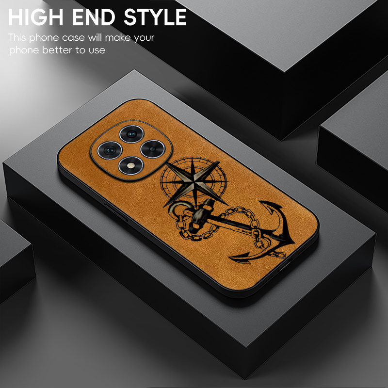TEMU Phone Case: Guide Ship Anchor Pattern Phone Case, Made Of Luxurious Synthetic Leather With High Quality, Shock Resistant And Slip Resistant,