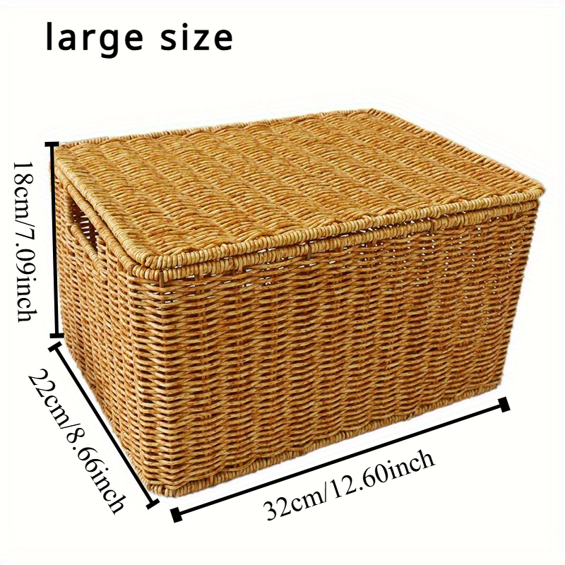 item picture 1pc imitation vine weaving storage basket outdoor storage basket 2pcs models   from durable clothing wardrobe organizer suitable for bathroom bedroom kitchen